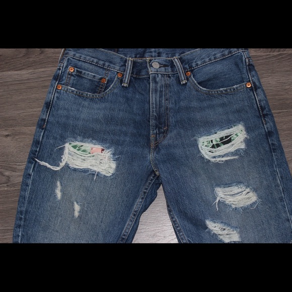 Levi Strauss jean denim shorts size 31 floral - Picture 5 of 11